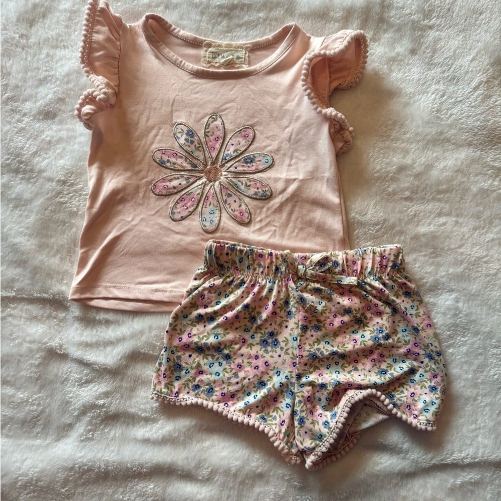 Pink Floral Toddler Outfit